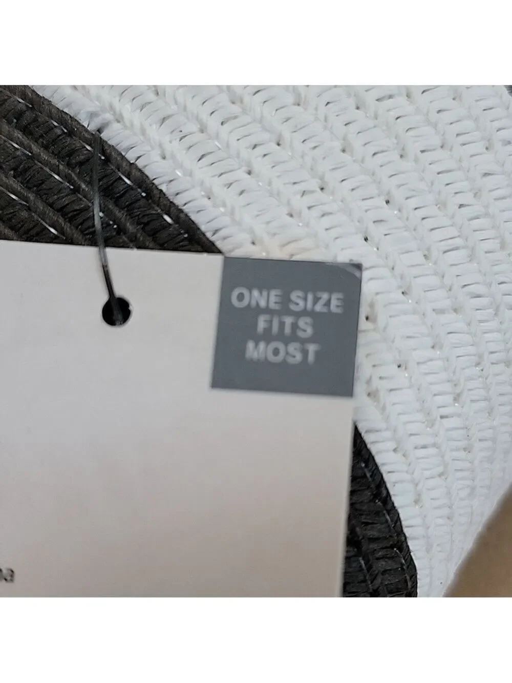 Serra Black and White Striped Paper/Poly Sun Hat NWT